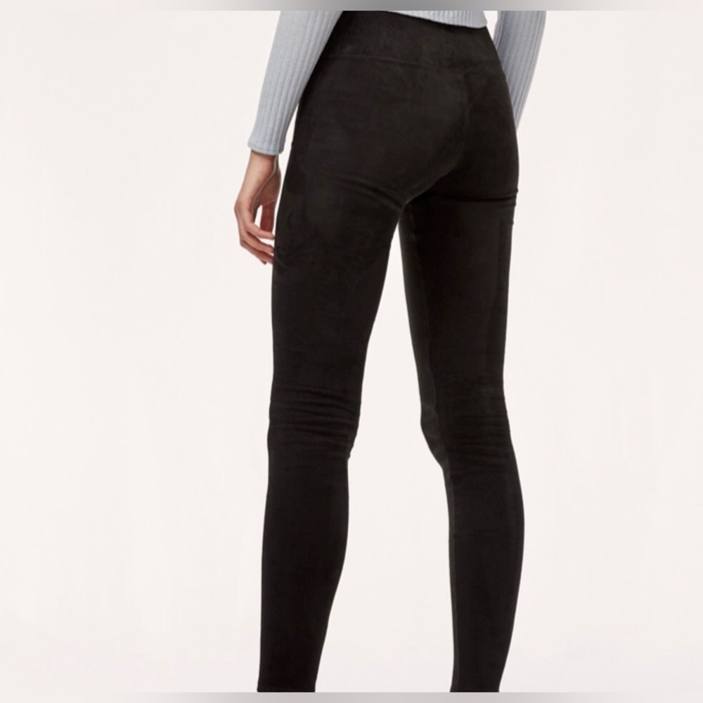 Wilfred Free Daria Faux Suede Leggings Black Women’s Size Small